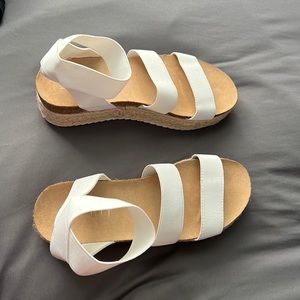 White platform sandals